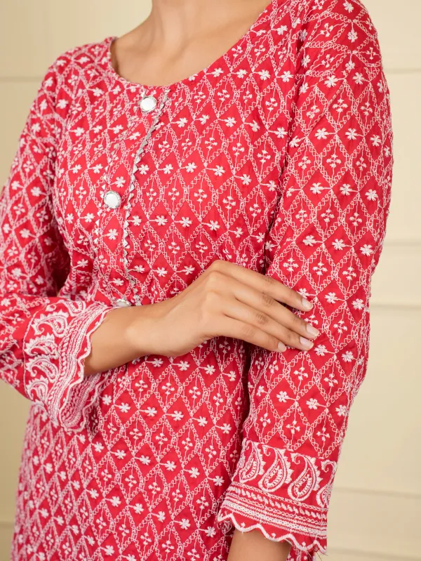 Red_Daily_Wear_Co-Ord_Set_For_Women