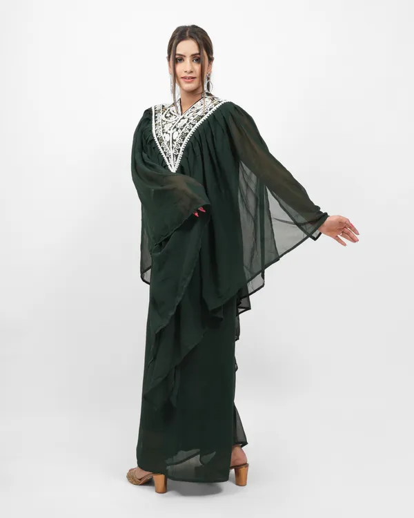 Dark_Green_Designer_Kaftan_Set_For_Women