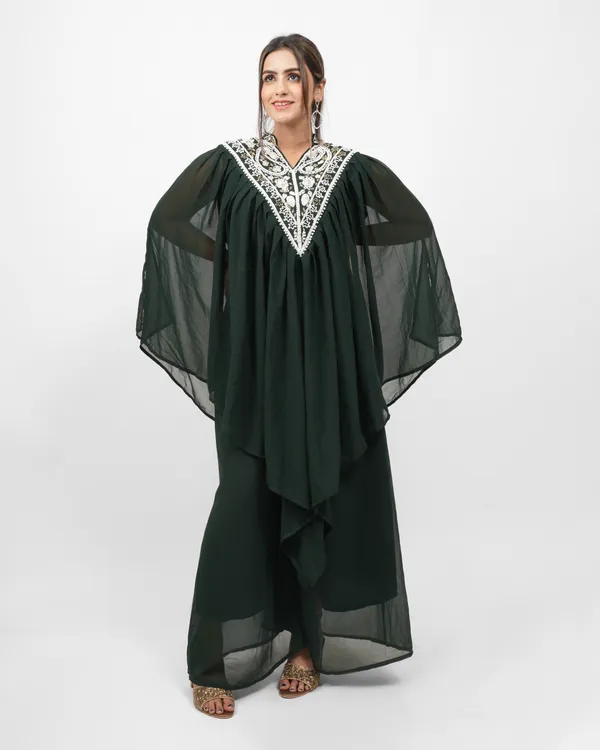 Dark_Green_Designer_Kaftan_Set_For_Women