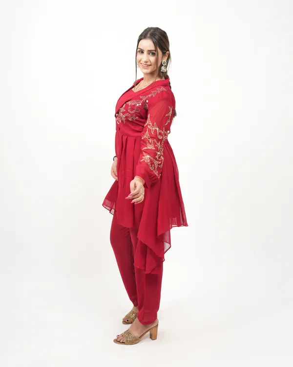 Maroon_Trendy_Design_Designer_Co-Ord_Set_For_Women