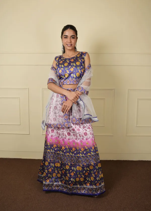 Blue_Cream_Designer_Lehenga_Set_For_Women