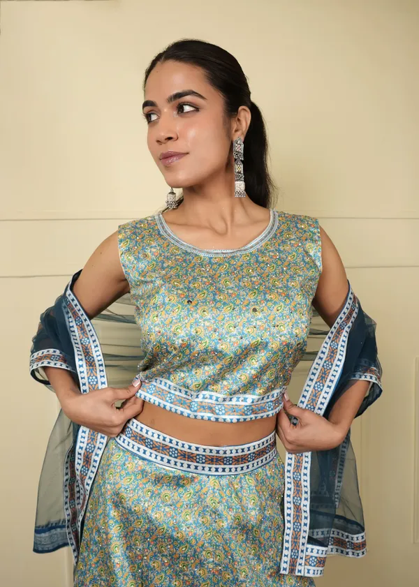 Green_Blue_Designer_Lehenga_Set_For_Women