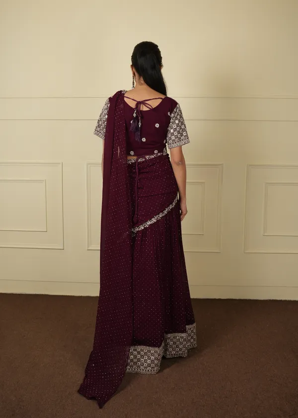 Wine_Designer_Lehenga_Set_For_Women
