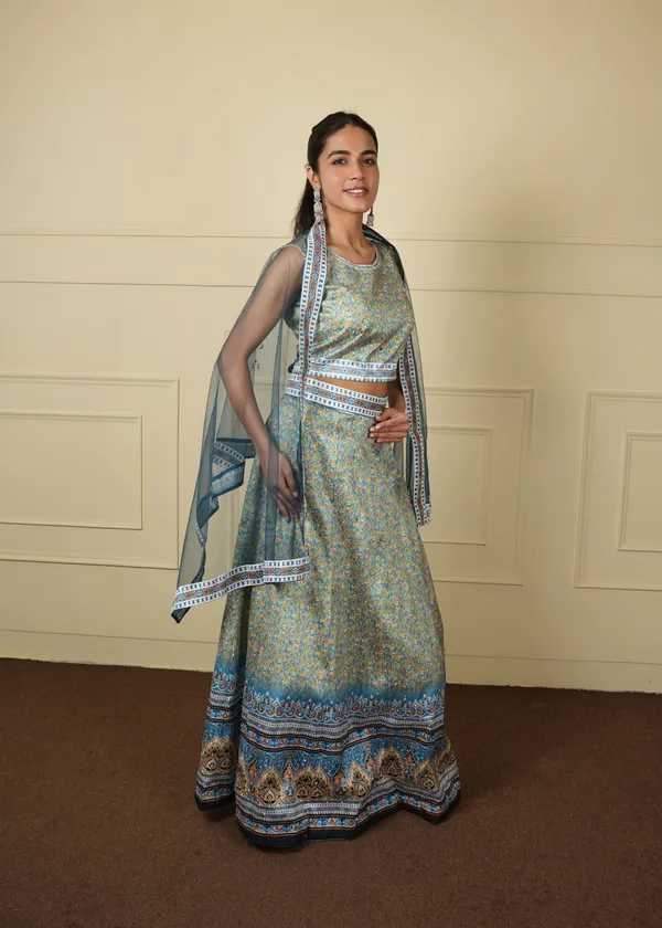 Green_Blue_Designer_Lehenga_Set_For_Women