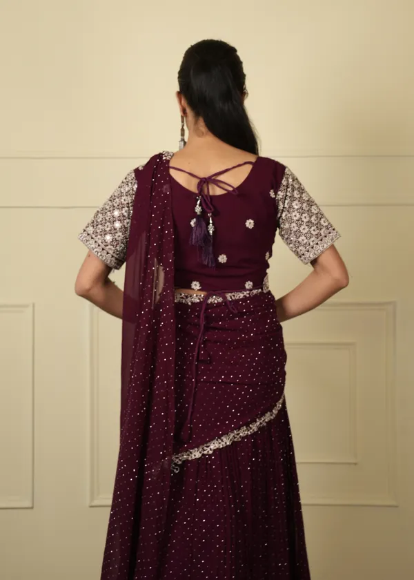 Wine_Designer_Lehenga_Set_For_Women