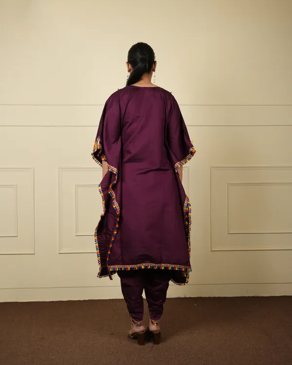 Wine_Designer_Kaftan_Set_For_Women