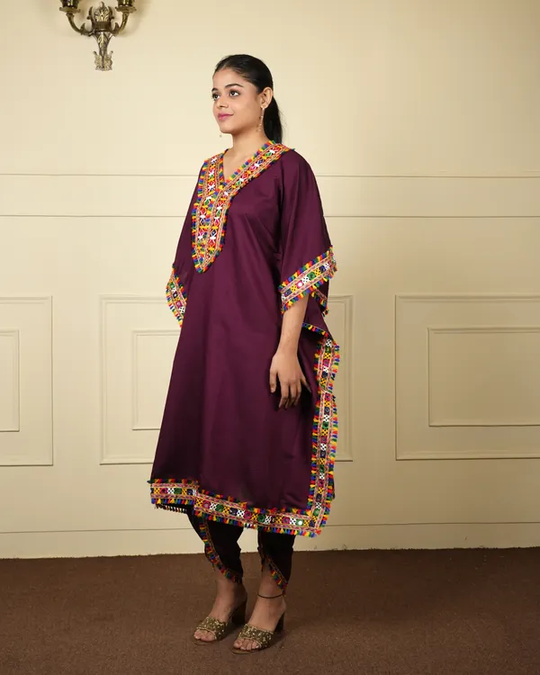 Wine_Designer_Kaftan_Set_For_Women