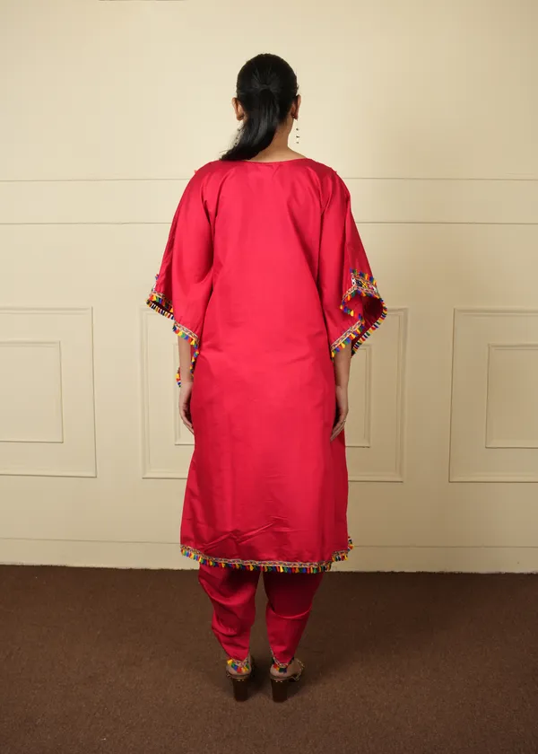 Red_Designer_Kaftan_Set_For_Women