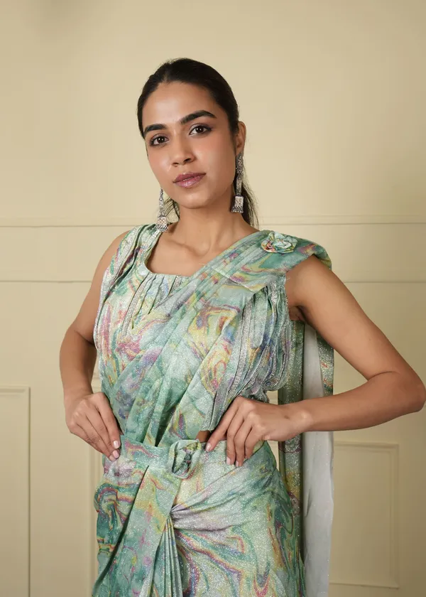 Multicolor_Designer_One_Minute_Saree_For_Women