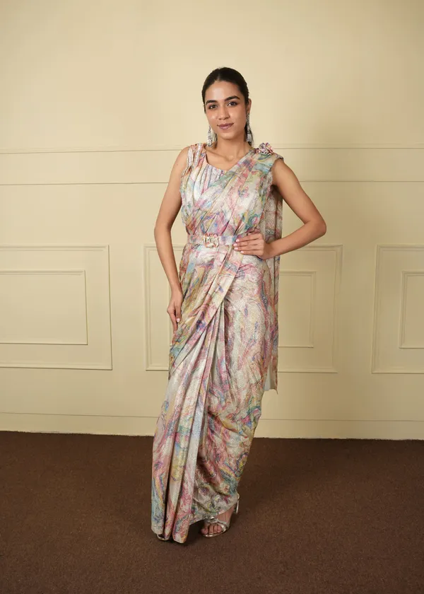 Multicolor_Designer_One_Minute_Saree_For_Women