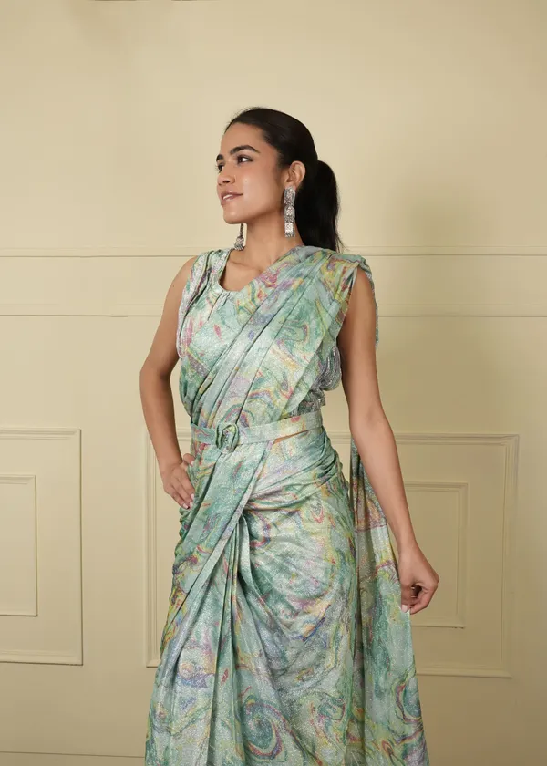 Multicolor_Designer_One_Minute_Saree_For_Women