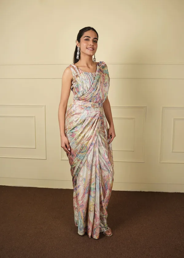 Multicolor_Designer_One_Minute_Saree_For_Women