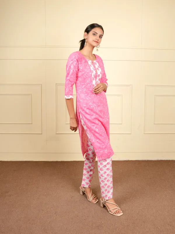 Pink_Elegant_Kurti_Pant_Set_For_Women