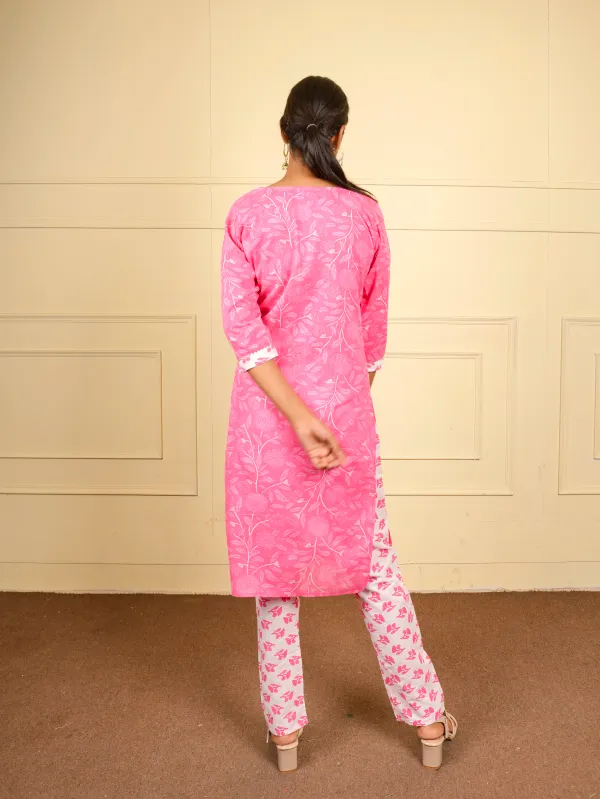 Pink_Elegant_Kurti_Pant_Set_For_Women