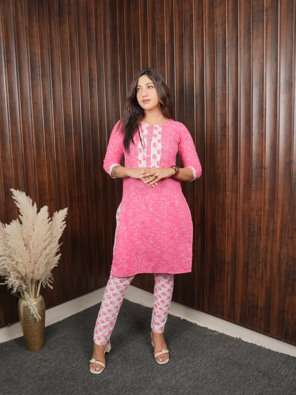 Pink_Elegant_Kurti_Pant_Set_For_Women
