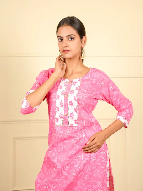 Pink_Elegant_Kurti_Pant_Set_For_Women