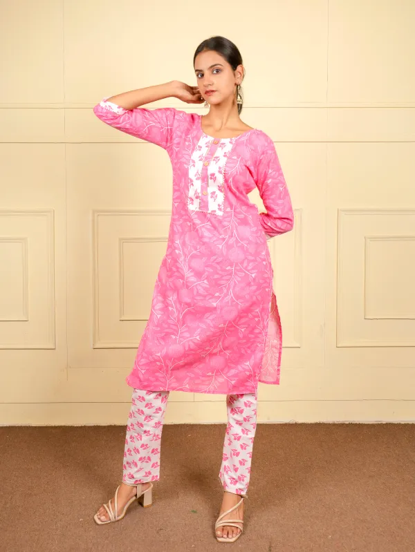 Pink_Elegant_Kurti_Pant_Set_For_Women
