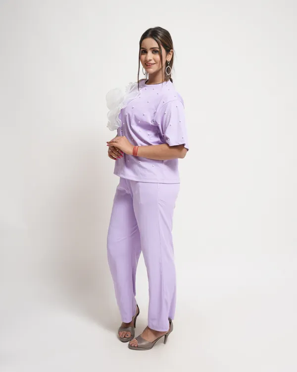 Lavender_Trendy_Design_Flower_Bead_Co-Ord_Set_For_Women