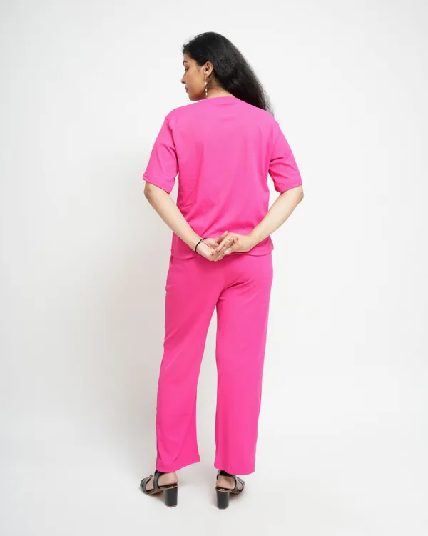 Dark_Pink_Flower_Bead_Co-Ord_Set_For_Women