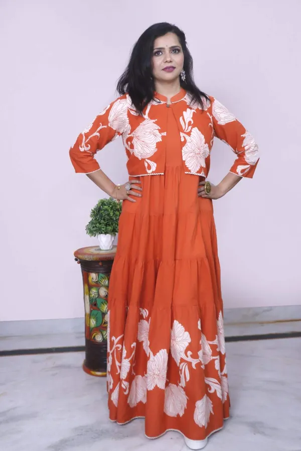 Rust_Orange_Floral_Printed_Fla_Maxi_Dress_For_Women