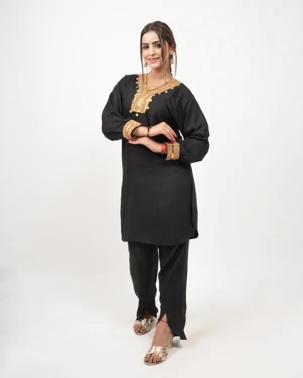 Black_Trendy_Design_Kurti_Pant_Co-Ord_Set_For_Women