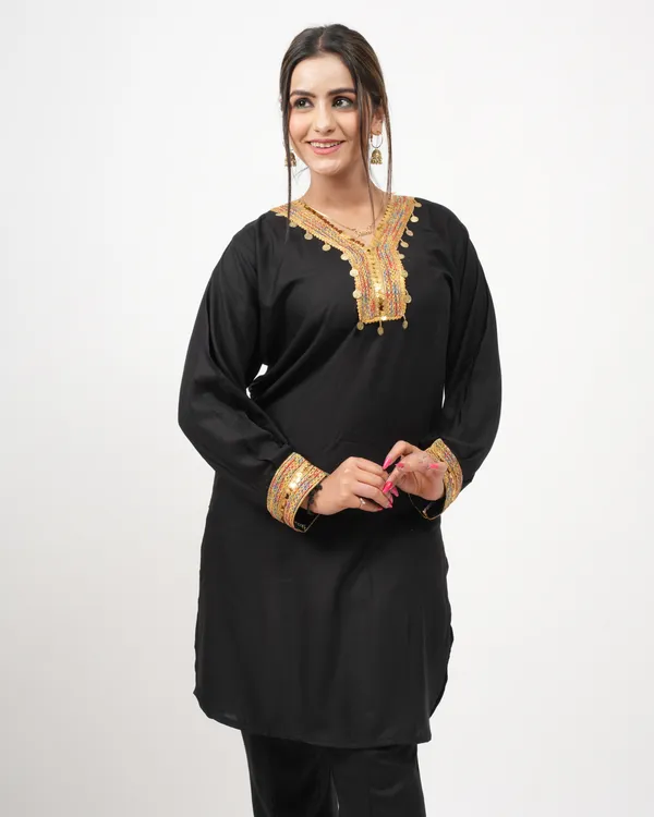 Black_Trendy_Design_Kurti_Pant_Co-Ord_Set_For_Women