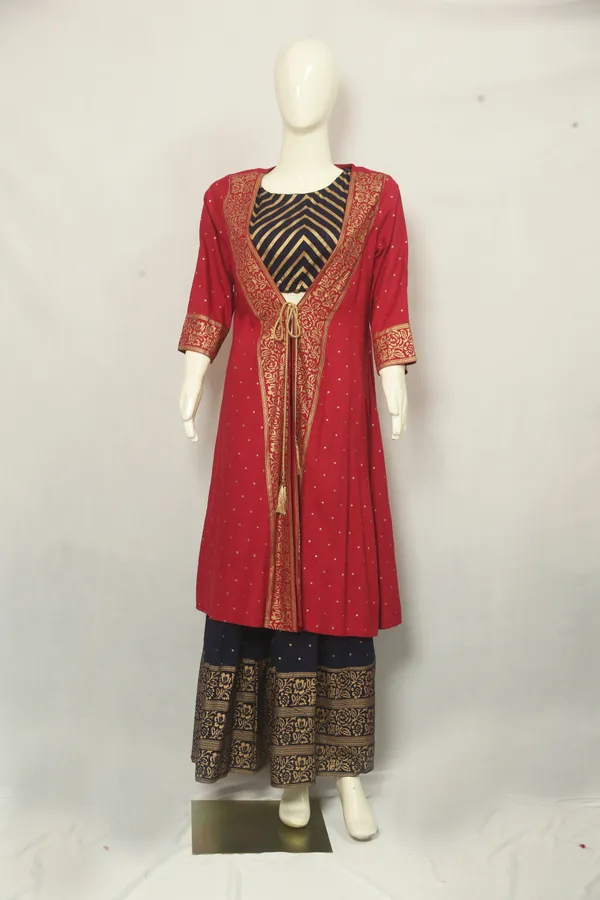 Maroon_Jacket_Style_Suit_Set_With_Palazzo_For_Women