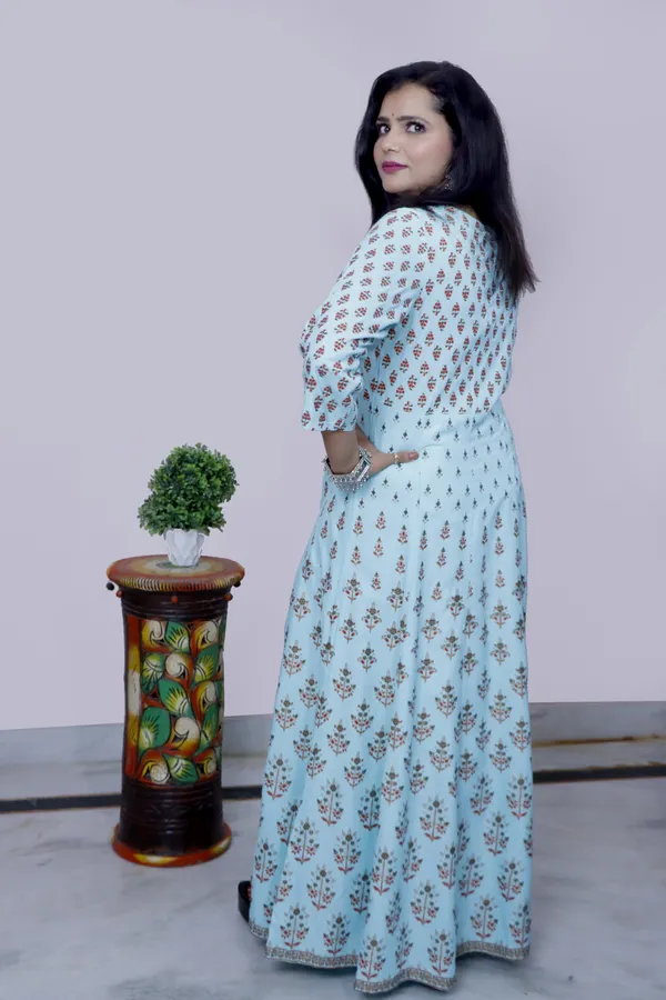Multicolor_Printed_Flared_Maxi_Gown_Dress_For_Women