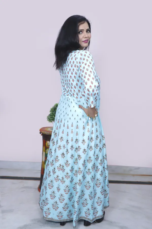 Multicolor_Printed_Flared_Maxi_Gown_Dress_For_Women