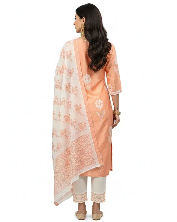 Peach_Floral_Printed_Kurta_Set_With_Dupatta_For_Women