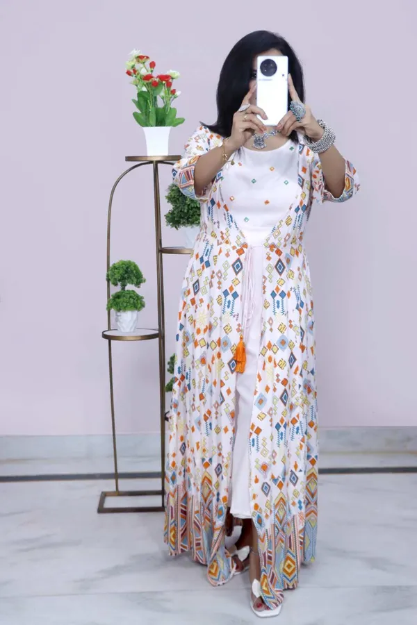 Peach_Printed_Maxi_Gown_With_Attached_Printed_Overlay_Set_For_Women