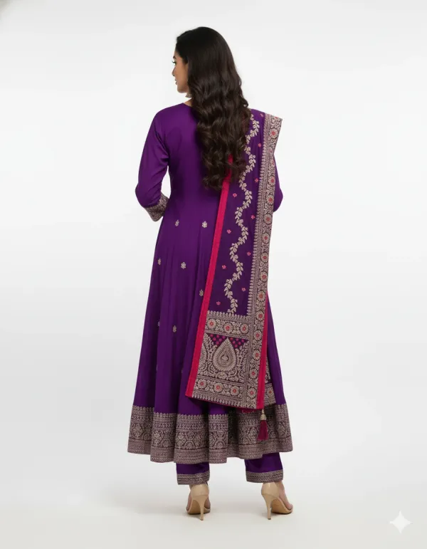 Royal_Purple_Embroidered_Anarkali_Kurta_Set_With_Contrast_Dupatta_For_Women