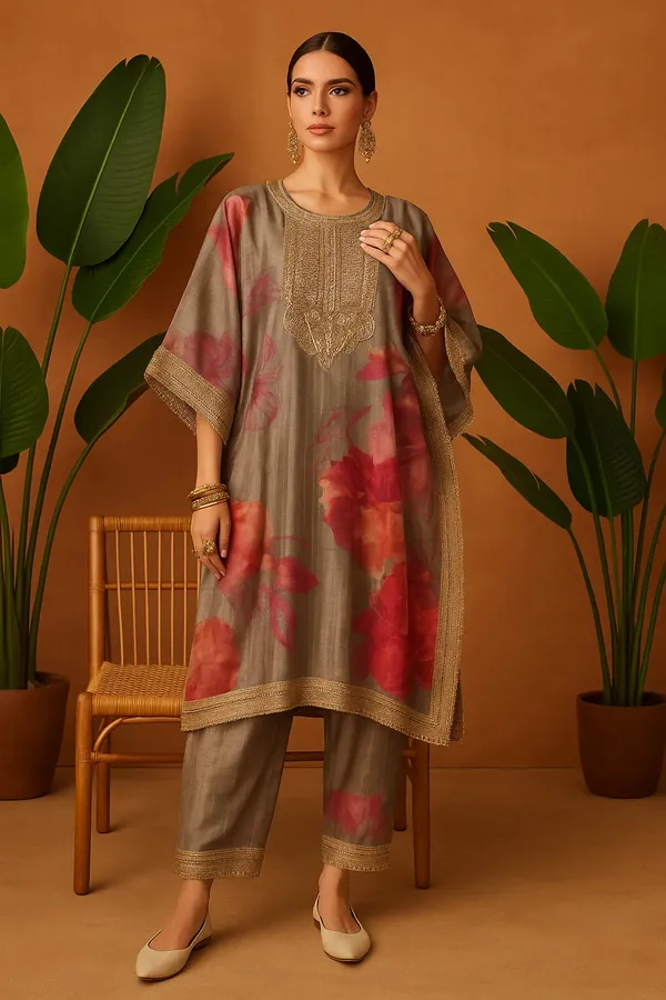Gray_Shinal_Floral_Organza_Kaftan_With_Shimmer_Pants_Mirror_Gota_Work_Detailing_For_Women