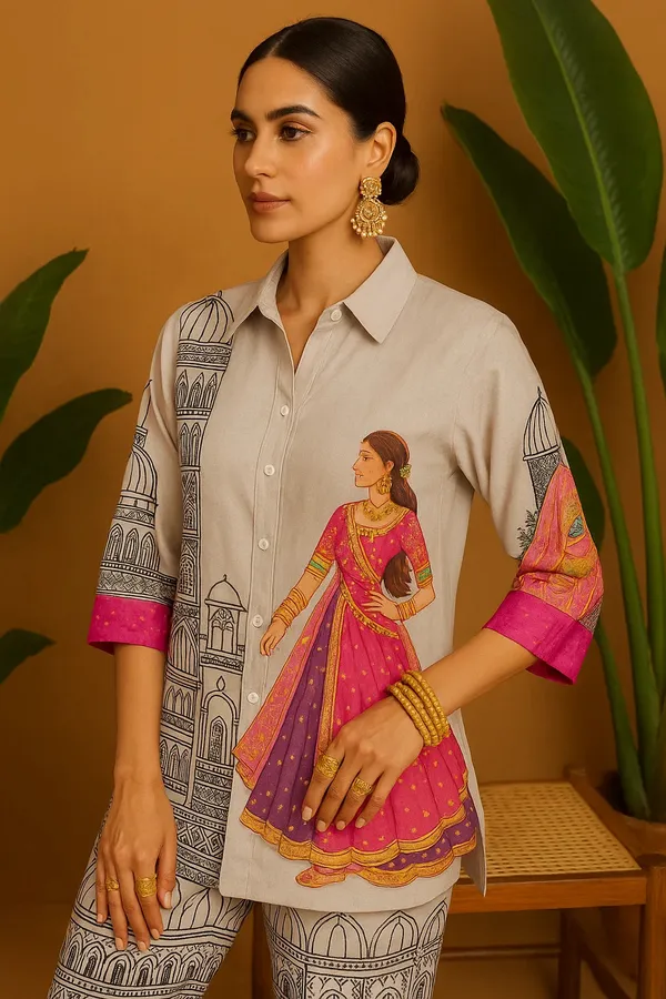 Lavender_Rayon_Co-Ord_Set_With_Designer_Kurta_Straight_Pants_For_Women