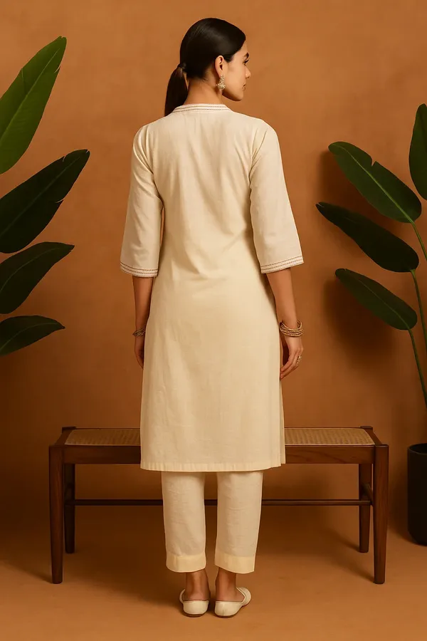 Off_White_Cotton_Co-Ord_Set_With_Subtle_Thread_Detailing_For_Women