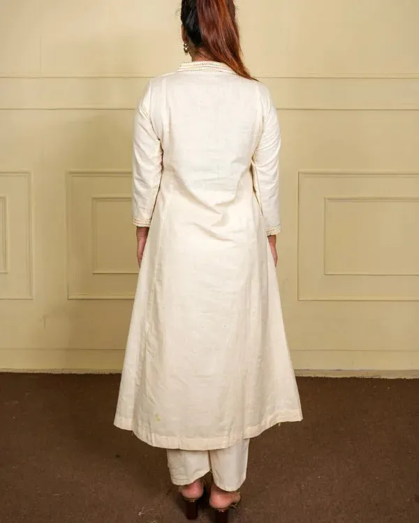 Off_White_Cotton_Co-Ord_Set_With_Subtle_Thread_Detailing_For_Women
