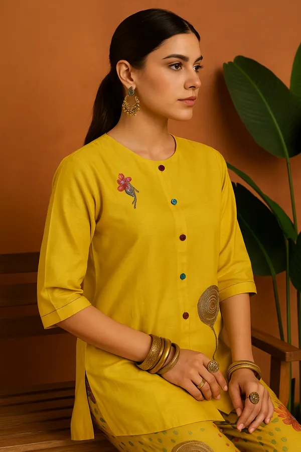 Mustard_&_Yellow_Veridgn_Floral_Co-Ord_Set_With_Embroidered_Accents_For_Women