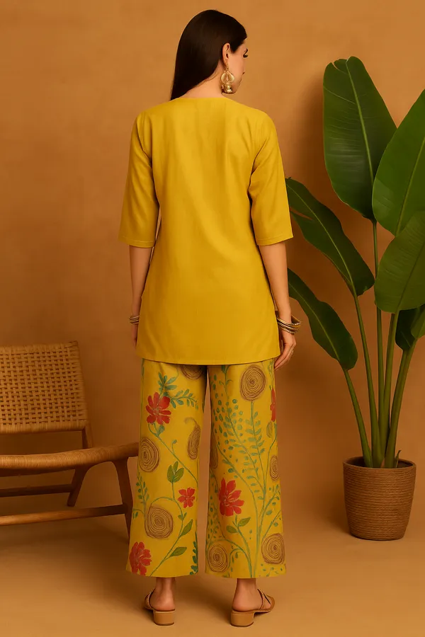 Mustard_&_Yellow_Veridgn_Floral_Co-Ord_Set_With_Embroidered_Accents_For_Women