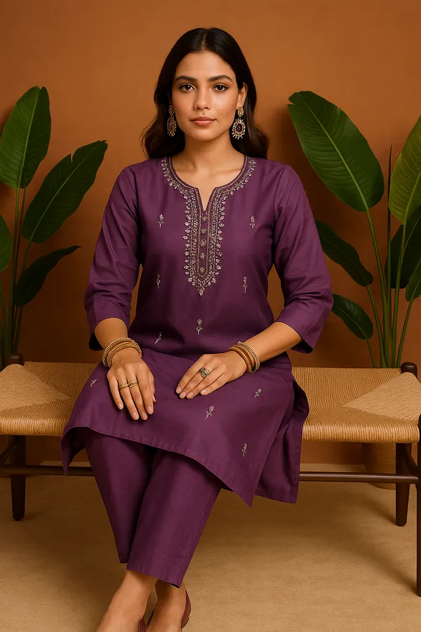Purple_Roman_Silk_Embroidered_Cotton_Co-Ord_Set_For_Women
