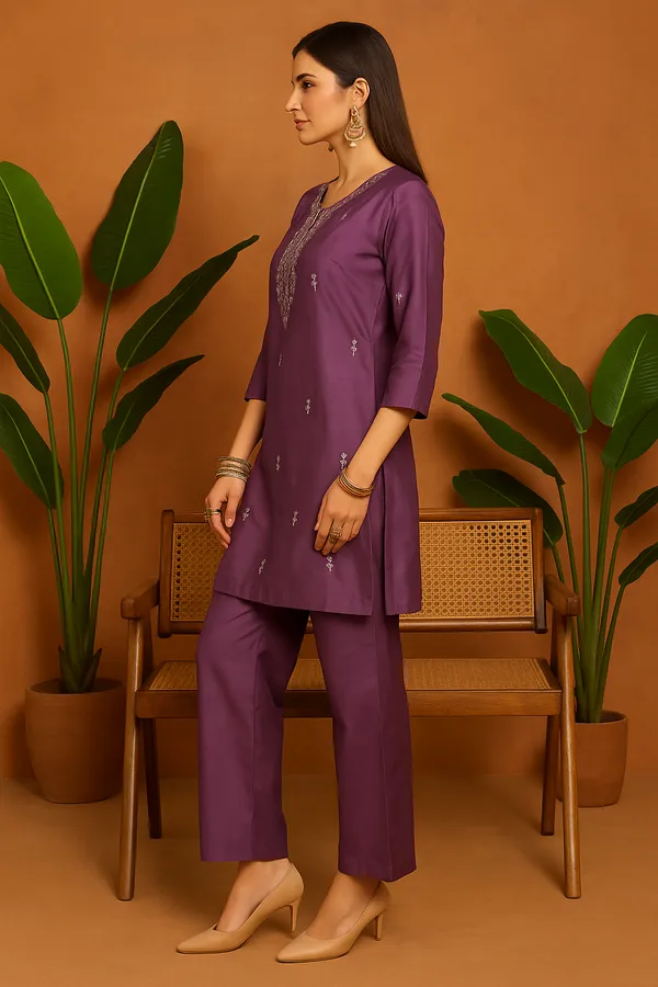 Purple_Roman_Silk_Embroidered_Cotton_Co-Ord_Set_For_Women
