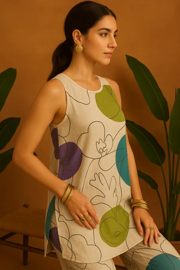 Beige_Rayon_Abstract_Print_Co-Ord_Set_For_Women