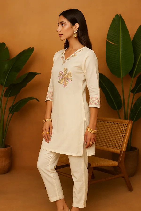 Off_White_Embroidered_Cotton_Kurta_Set_With_Floral_Motifs_For_Women