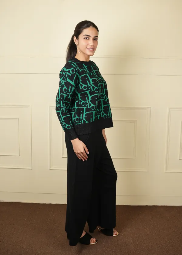 Green_Black_Top_Parallel_Co-Ord_Set_For_Women
