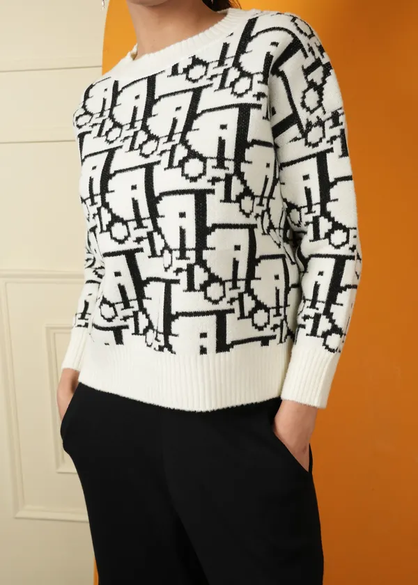 White_Black_Top_Parallel_Co-Ord_Set_For_Women