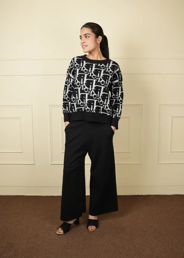 Black_White_Top_Parallel_Co-Ord_Set_For_Women