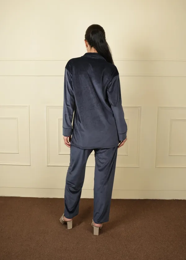 Blue_Cotton_Coat_Style_Trouser_Set_For_Women