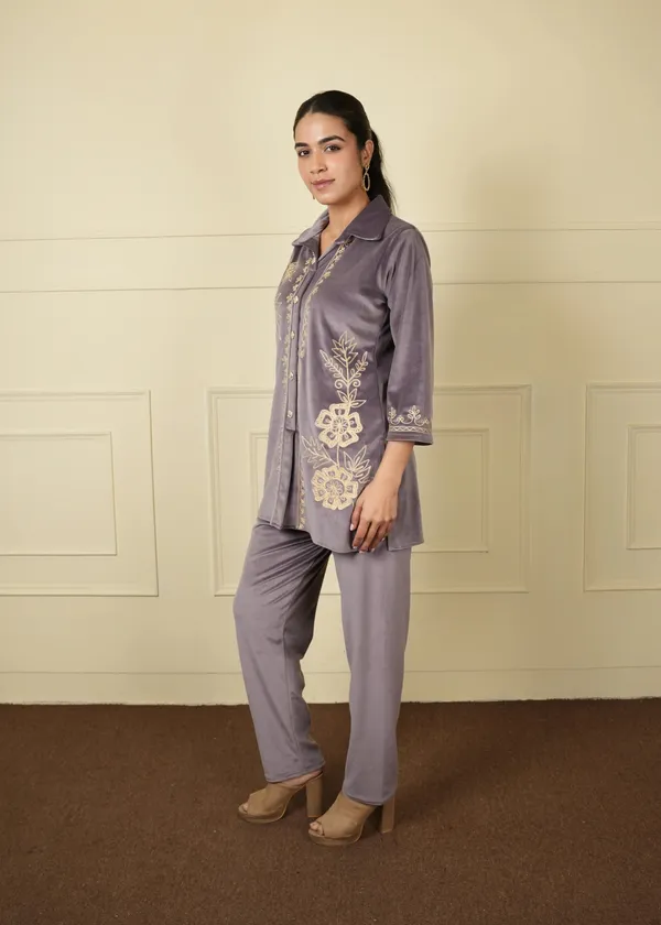 Grey_Cotton_Silk_Shirt_Trouser_Woolen_Set_For_Women