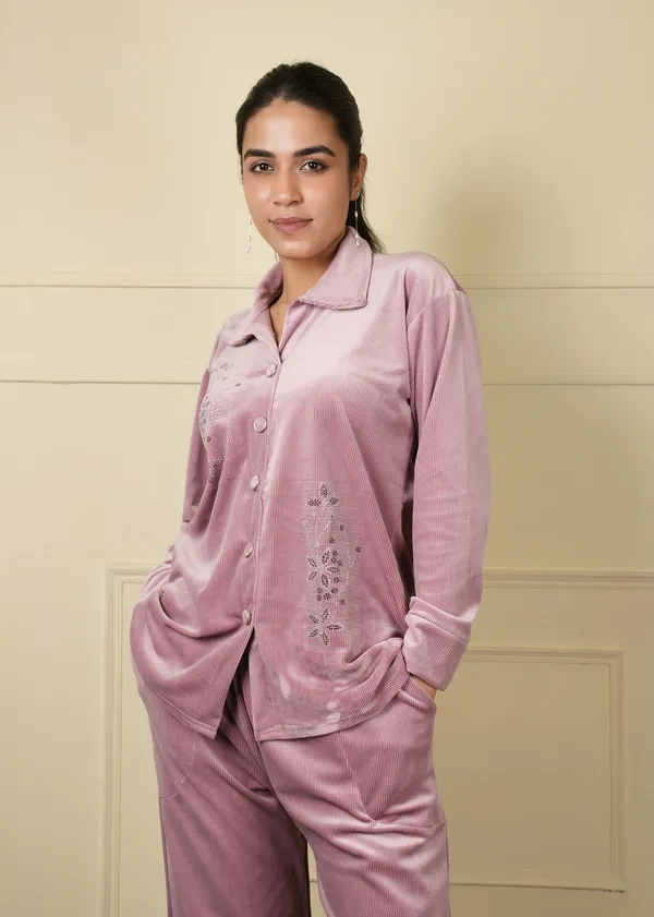 Pink_Coat_Style_Trouser_Set_For_Women