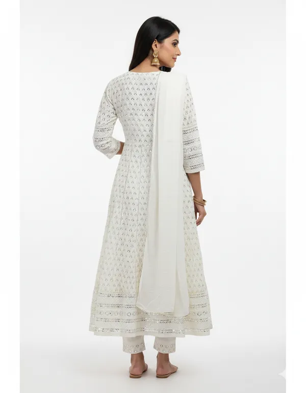 White_Anarkali_Suit_Set_With_Dupatta_For_Women