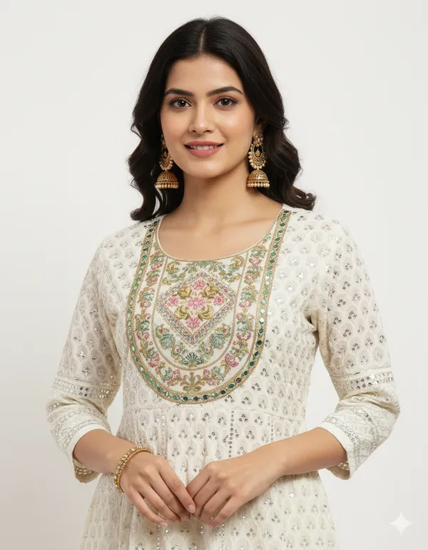 White_Anarkali_Suit_Set_With_Dupatta_For_Women